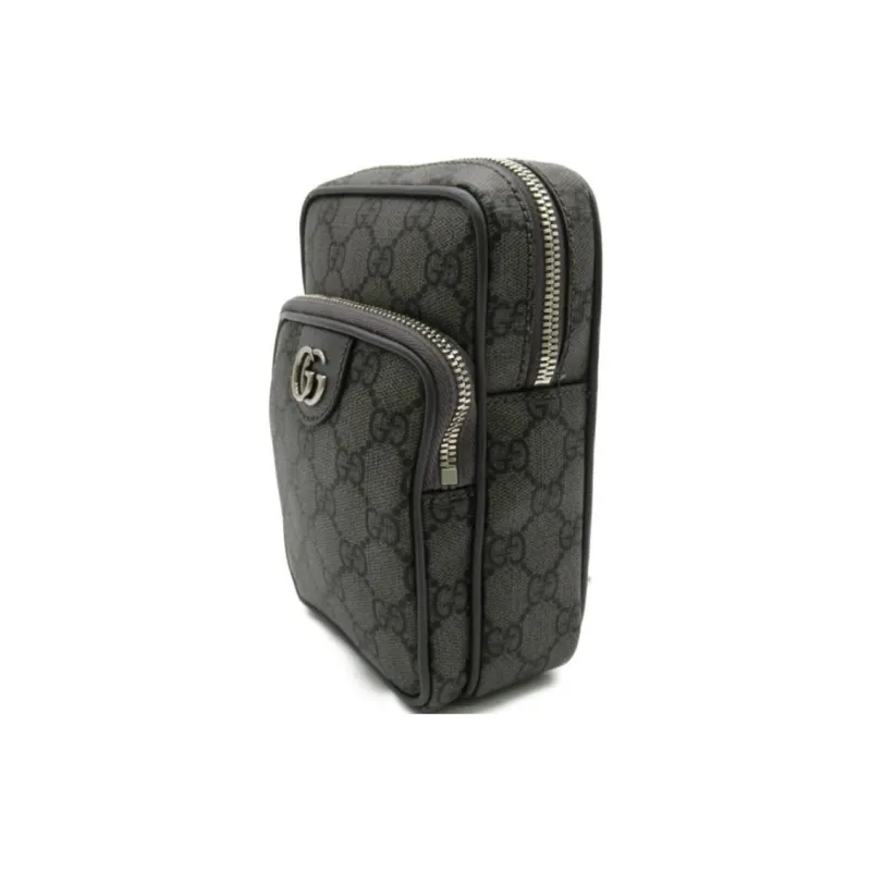 GUCCI Ophidia Canvas Shoulder Bag, Crossbody Bag Mini Men's Gray/Black-1