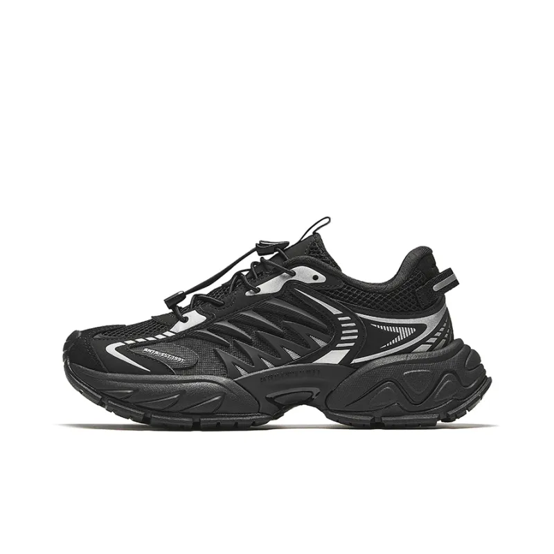 Anta Star Moon 2 Breathable Height Increasing Low Top Casual Shoes Women's Basic Black-0