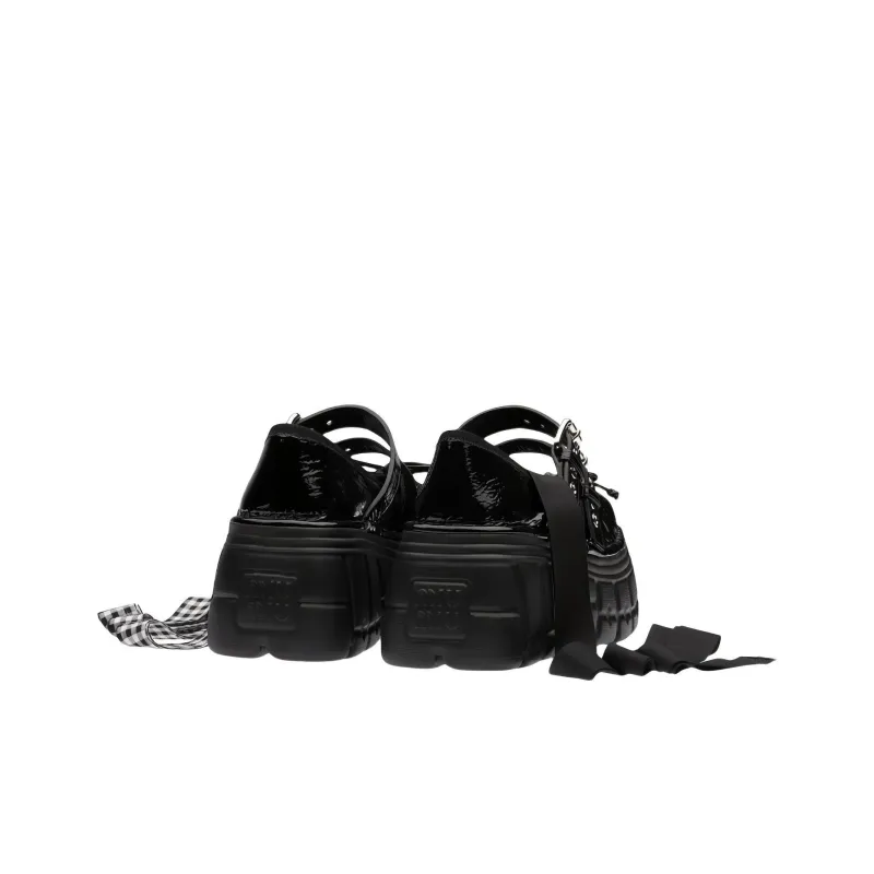 MIU MIU NAPLAK Platform Platform Shoes Women's Black-3