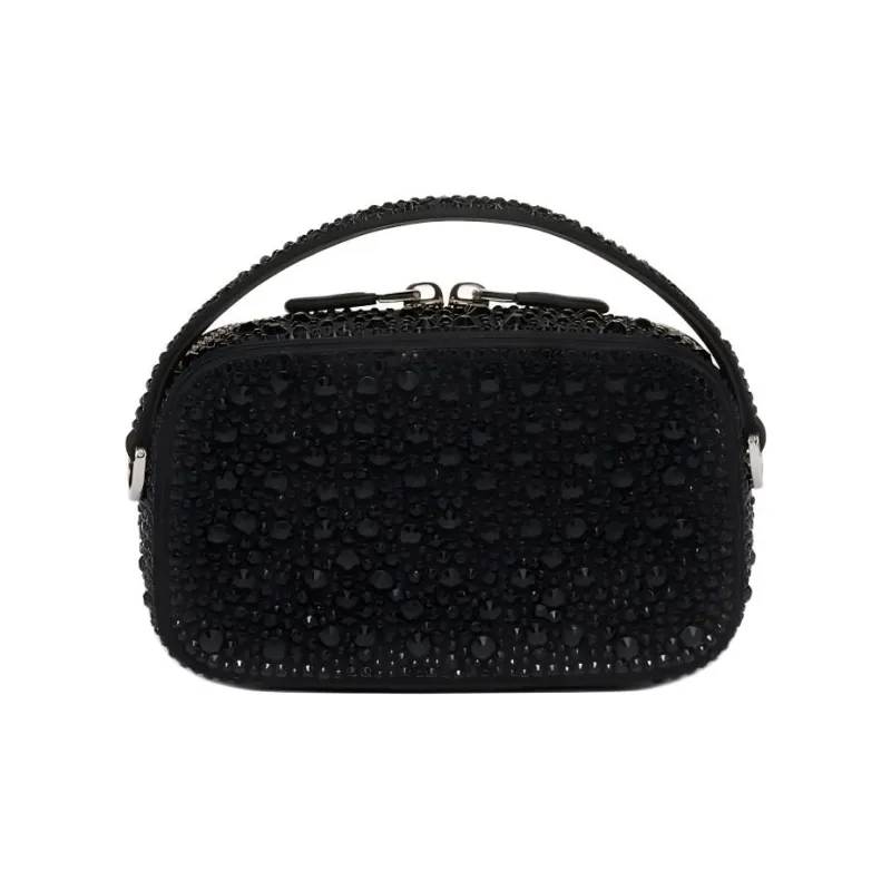PRADA Satin Handbag Shoulder Bag Crossbody Bag Mini Women's Black-1