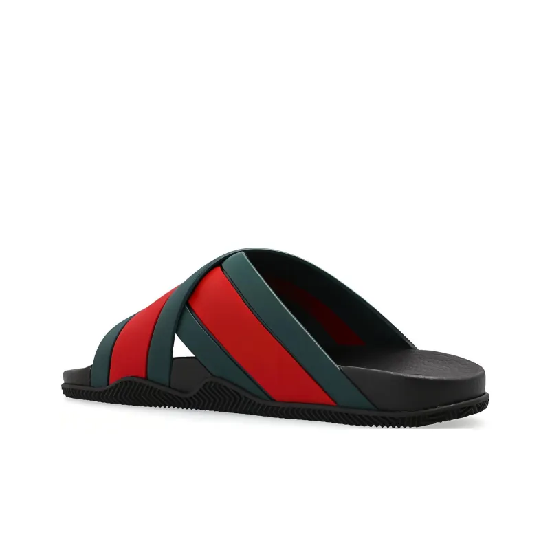 GUCCI Web Slide Black Rubber Women's-3
