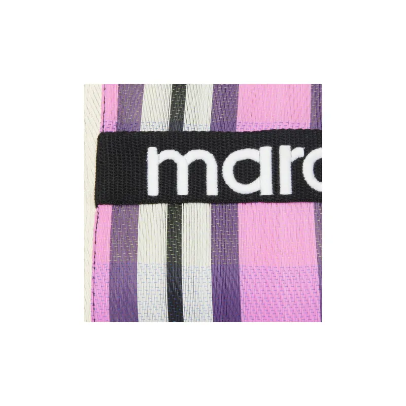 ISABEL MARANT Logo Patch Striped Clutch Bag-3