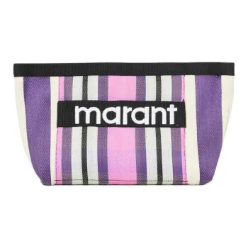 ISABEL MARANT Logo Patch Striped Clutch Bag