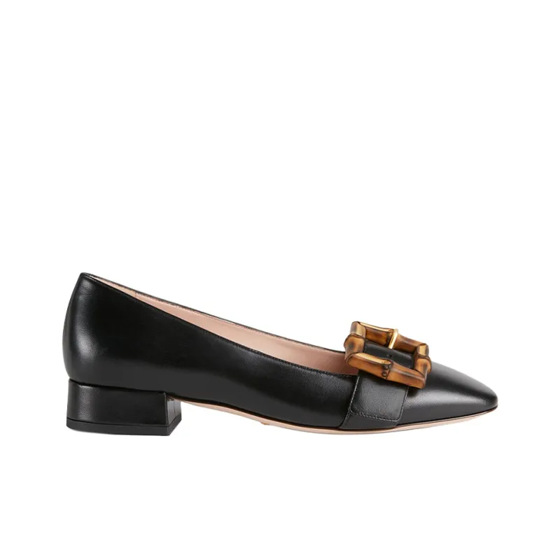 GUCCI Bamboo Casual Single Shoes Women's Black-1