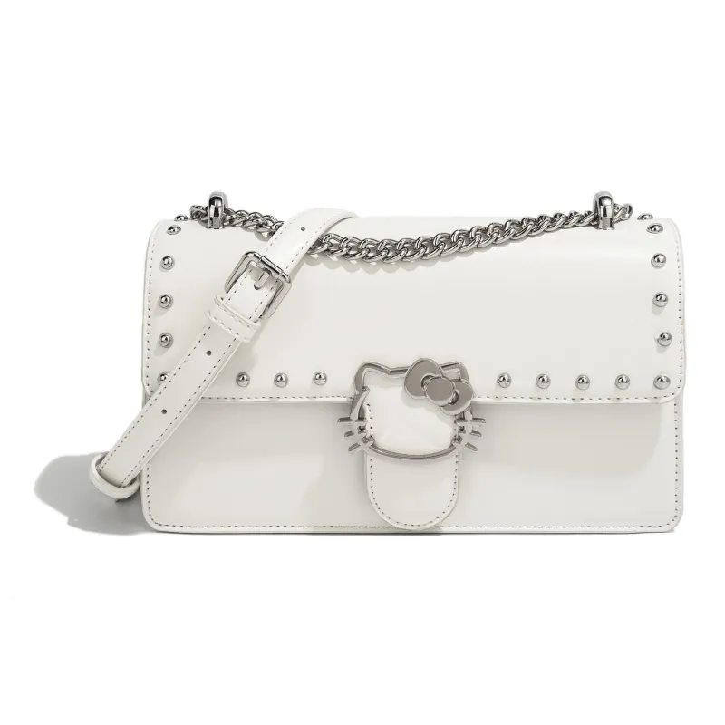 MESUCA Sanrio Collaboration Kitty Series PU Shoulder Bag Regular Women's White/Black/Brown-1