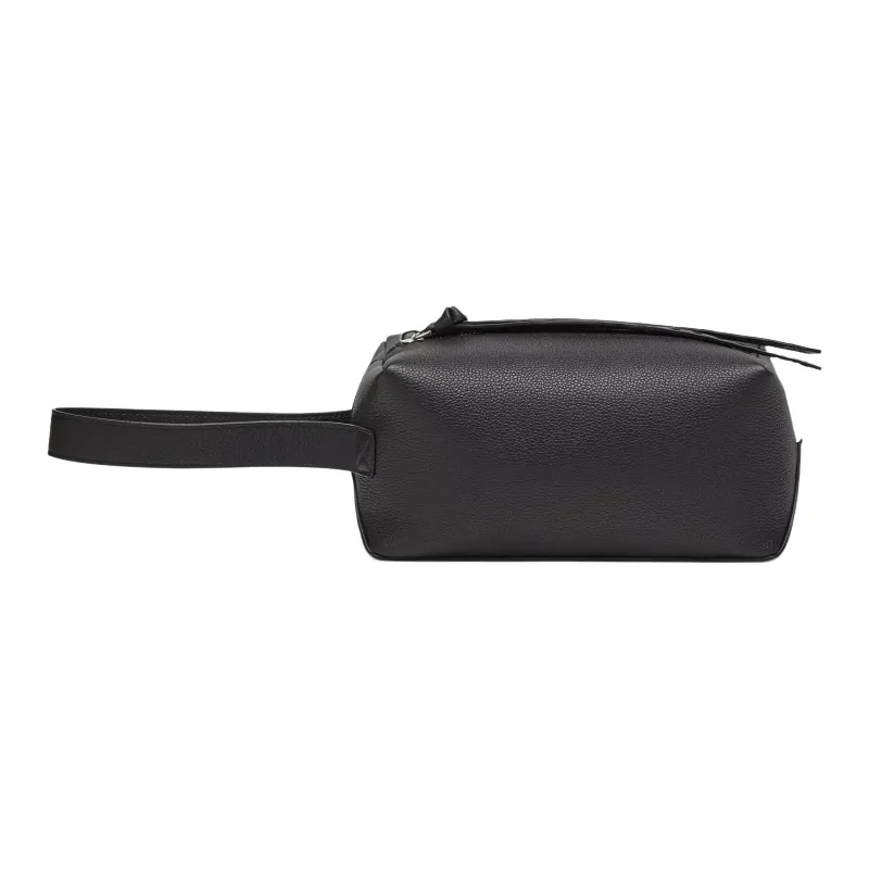 FENDI ROMA Calfskin Makeup Bag Men's Black-0