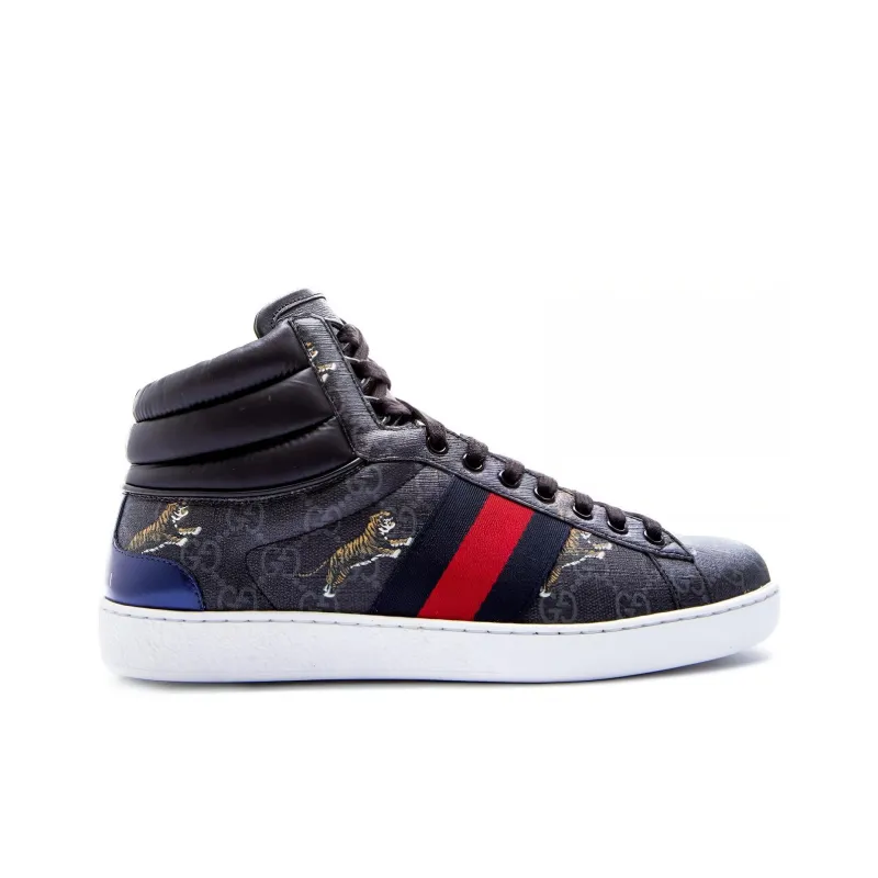 GUCCI Ace Gg High 'Tiger Logo Black'-1