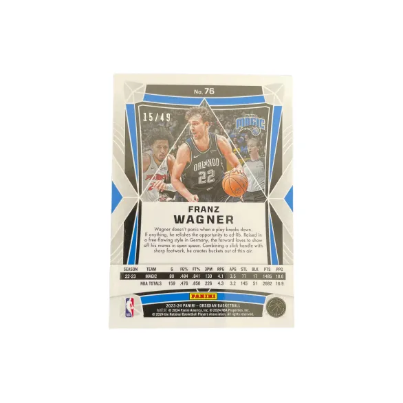 PANINI 2023 24 Obsidian Magic Franz Wagner 15/49 Refractor Purple Fold Player Card Product Access Sports Cards 1 Pc-1
