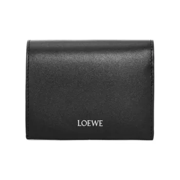 LOEWE Napa Calf Leather Wallet Men's Black & Dark Khaki