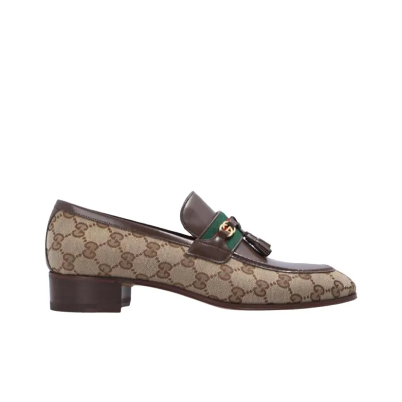 GUCCI Tassel-detail GG Canvas Loafers-1