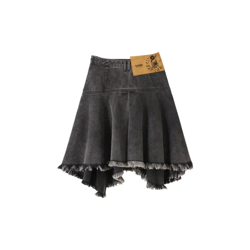 CONP Denim Long Skirts Women's Smoke Gray-1