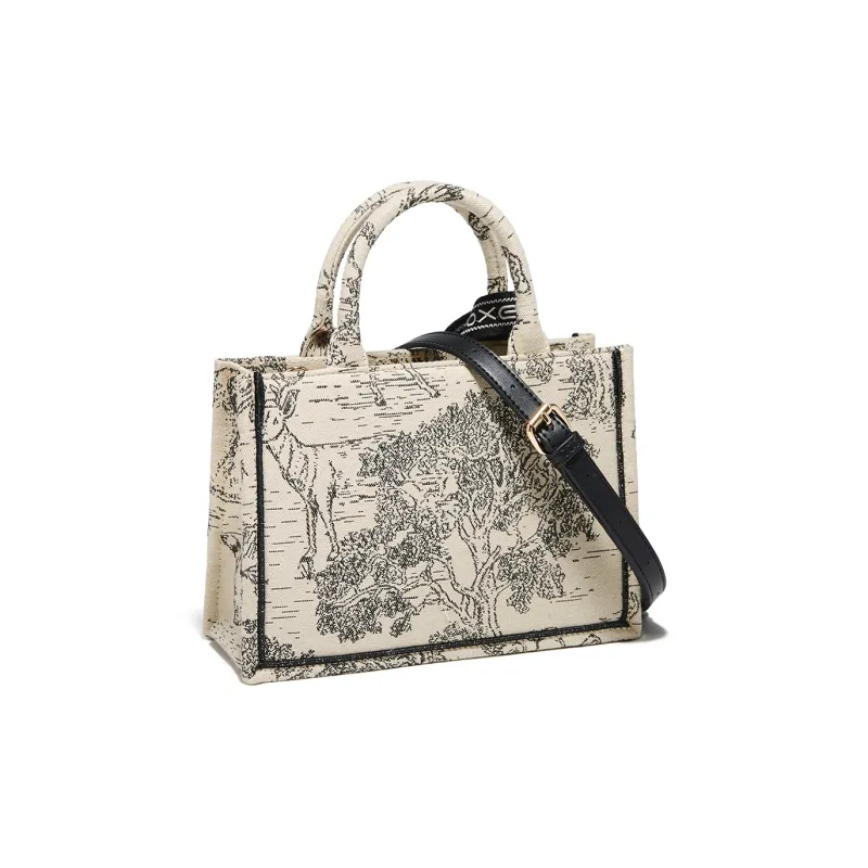 FOXER Fabric Fashion Commute Handbag Shoulder Bag Crossbody Bag Regular Women's Graffiti Black-3