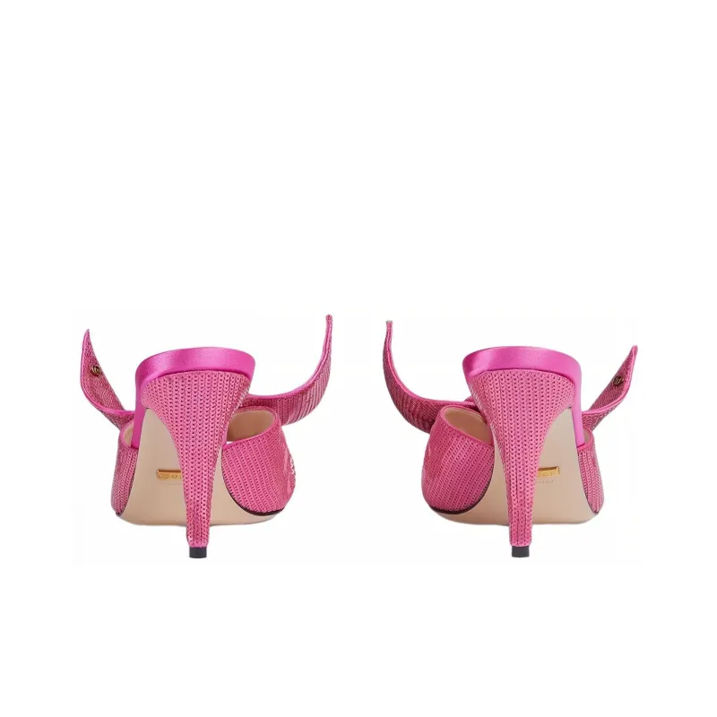 GUCCI Quick Dry Slide Slippers Women's Fuchsia Year Of The Rabbit Limited Edition-3