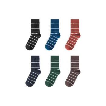 AUN Mid-Calf Socks Men's 6 Pack Mixed Color