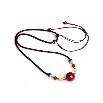 Kai Zhen Cinnabar Jade Necklaces Unisex