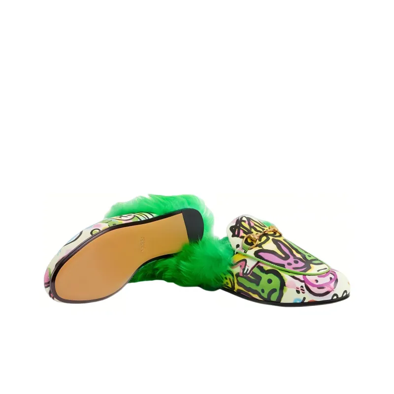 GUCCI Princetown Graffiti-print Slippers-3