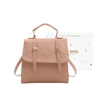 CORE BIRD PU Backpack Handbag Women's Black/Ecru/Dark Brown/Pink