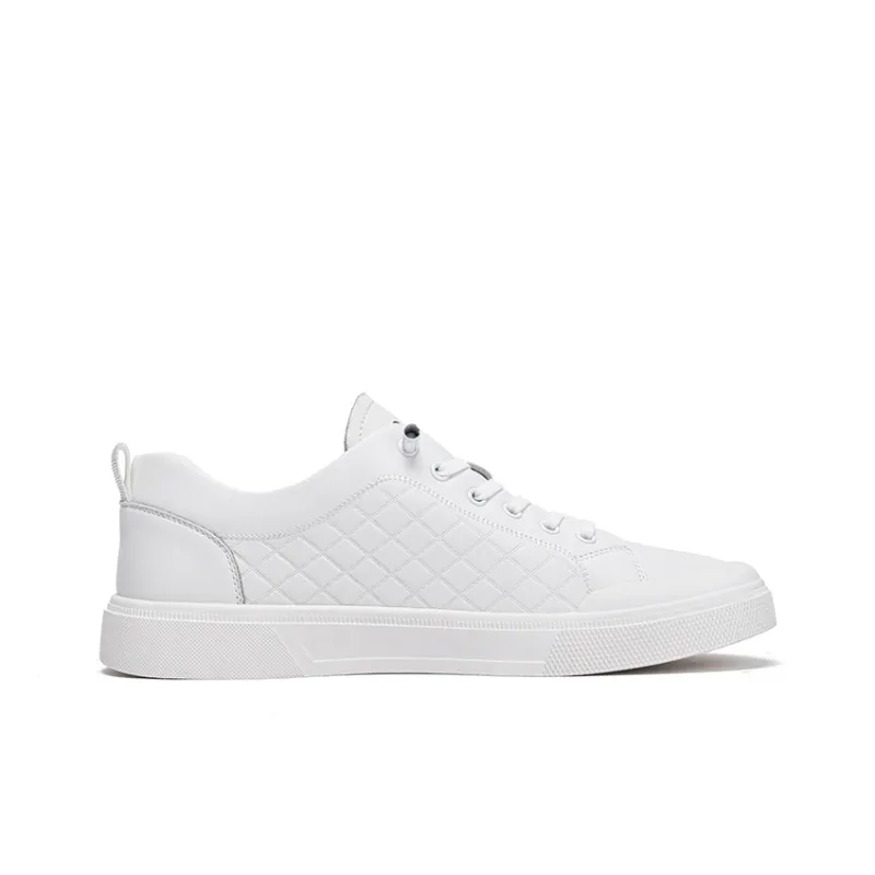 JOSINY Lightweight And Breathable Low-Top Skateboard Shoes Men's White Black-7