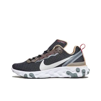 Nike React Element 55 Low-Top Casual Running Shoes Unisex Black White