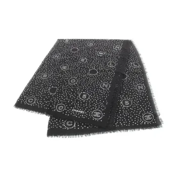 CHANEL 1986-1988 CC-print Cashmere Scarf