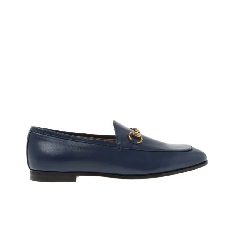 GUCCI Jordaan Loafers Men's Blue-1