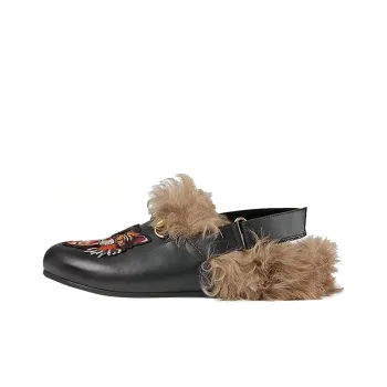 GUCCI Horsebit Slipper 'Angry Cat Applique Black'