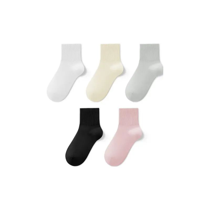 LUCKMEEY Mid Calf Socks Women's 5 Pack-7