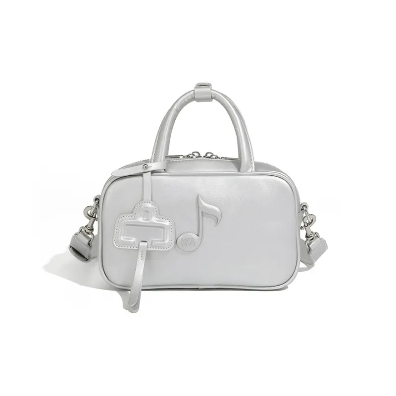 KKA PU Shoulder Bag, Crossbody Bag, Handbag Women's Silver/Black-2