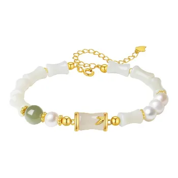 MAMADESHOUHU Hetian Jade Bracelets Pale Greenish White Jade Women's