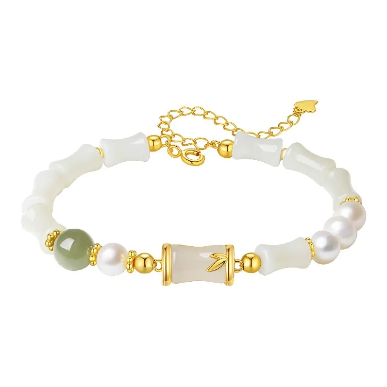 MAMADESHOUHU Hetian Jade Bracelets Pale Greenish White Jade Women's-0