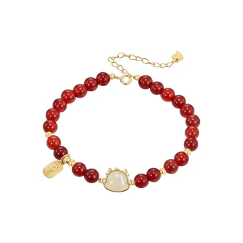 MAMADESHOUHU Agate Bracelet Pale Greenish-White Jade Women's
