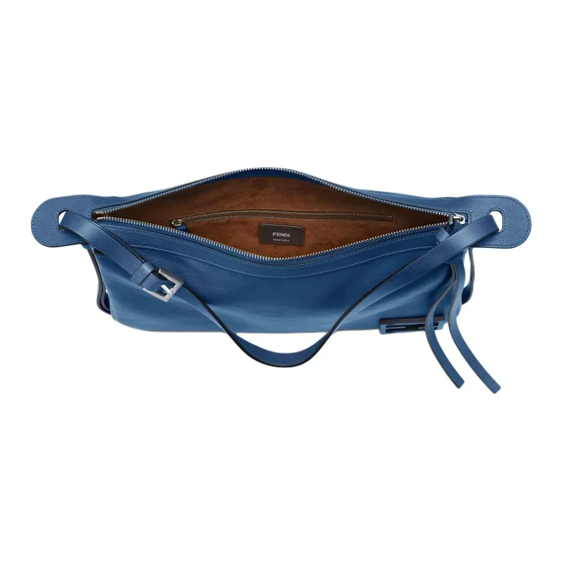 FENDI Leather Handbag Shoulder Bag Women's Blue-3
