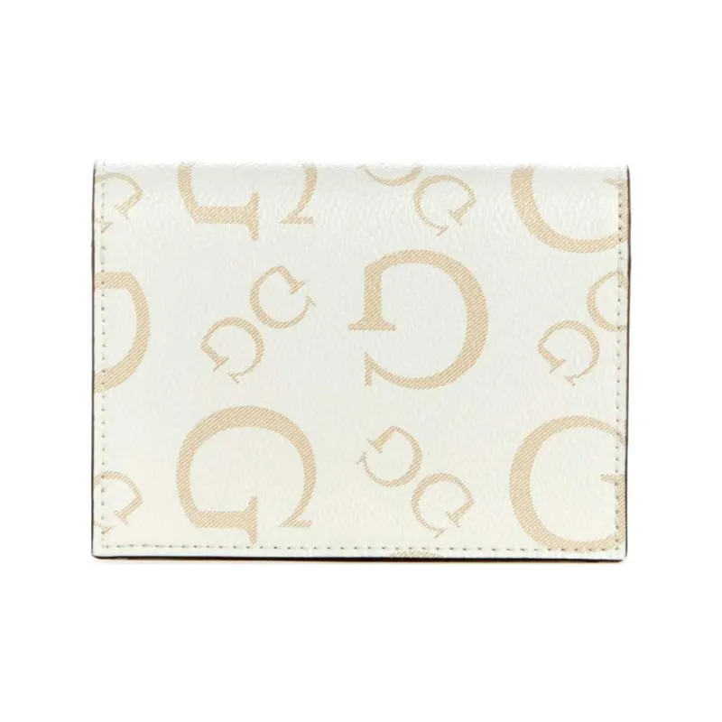GUESS Coated Canvas Wallet Mini Women's White-1