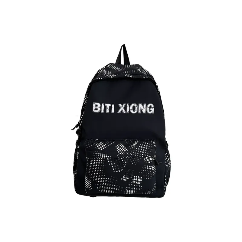 KAKAXI Nylon Backpack Unisex Black/White/Blue/Pink-0