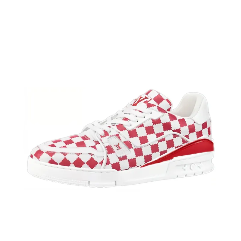 LOUIS VUITTON X Nigo Trainers 'Red White Plaid'-0