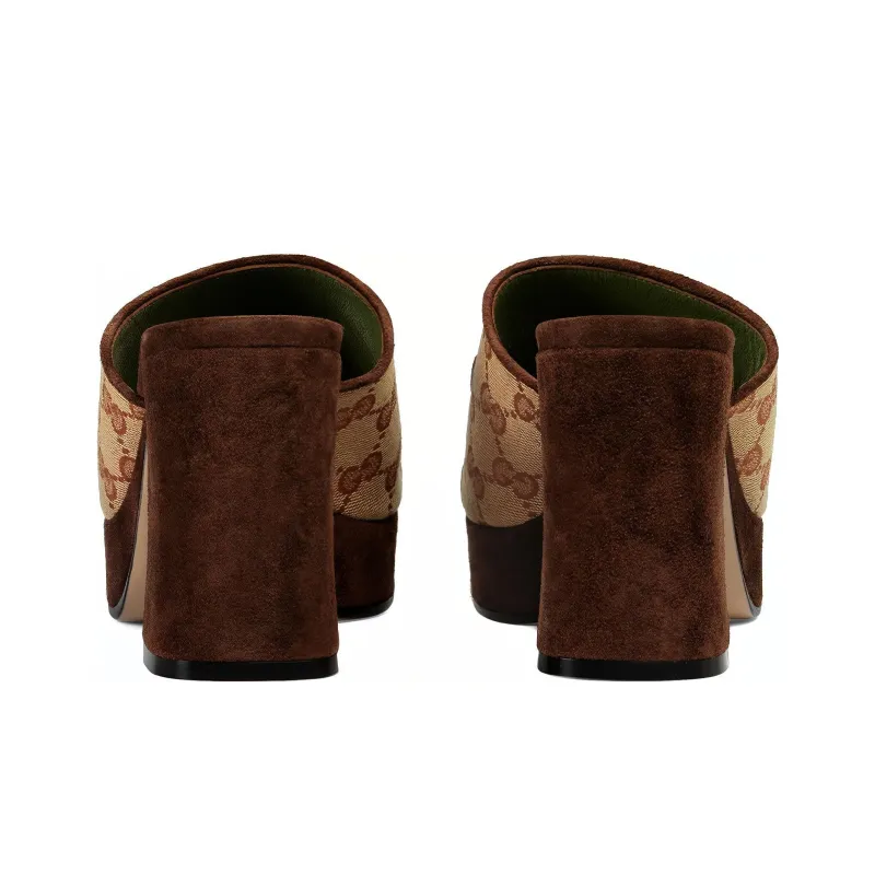 GUCCI 60mm GG Mid-heel Platform Mules-4