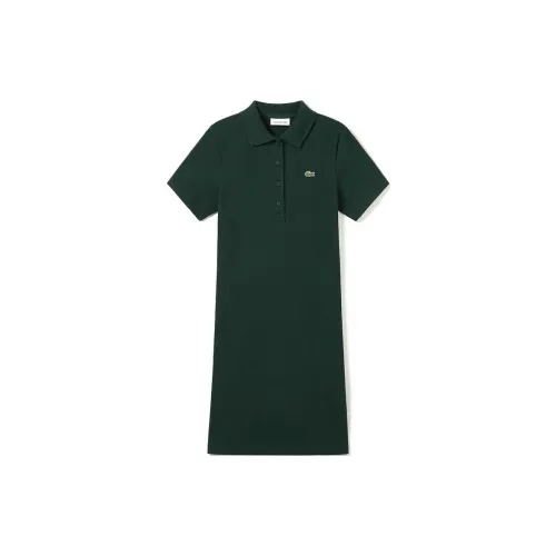 LACOSTE Short-Sleeved Dresses Women's Dark Green