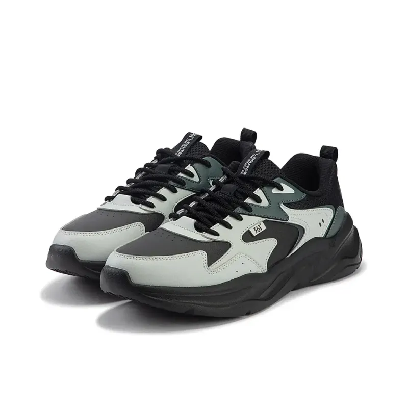 361° Ode Breathable Low Top Casual Shoes Men's Black Gray-2