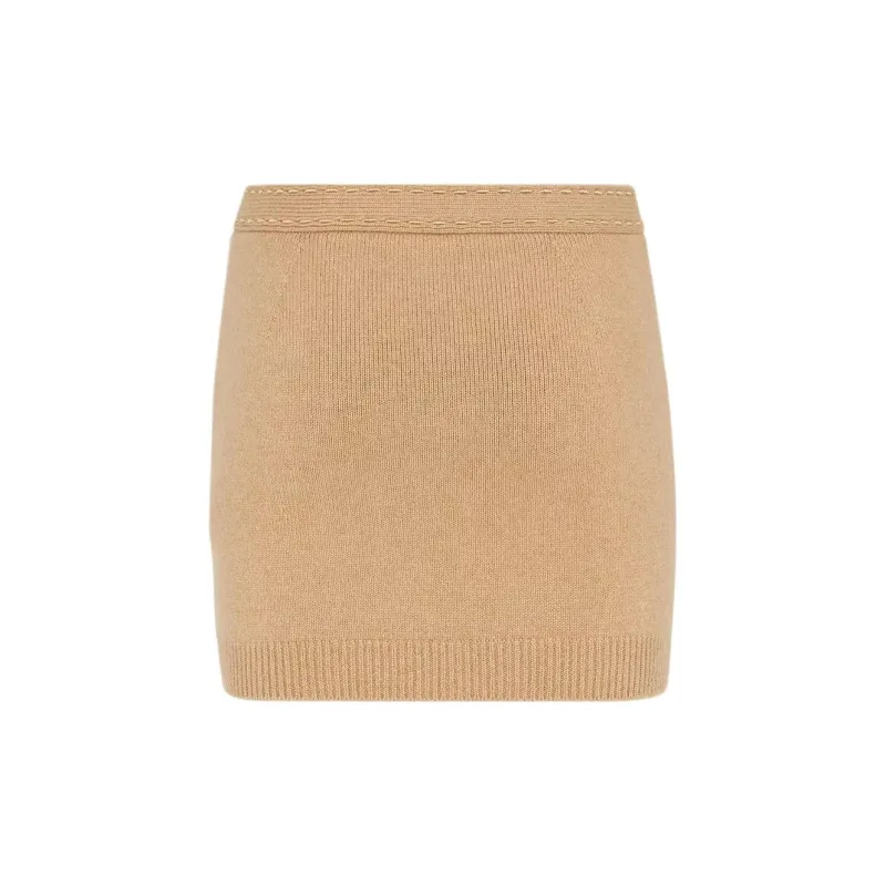 FENDI Ribbed Knit Mini Skirt-1