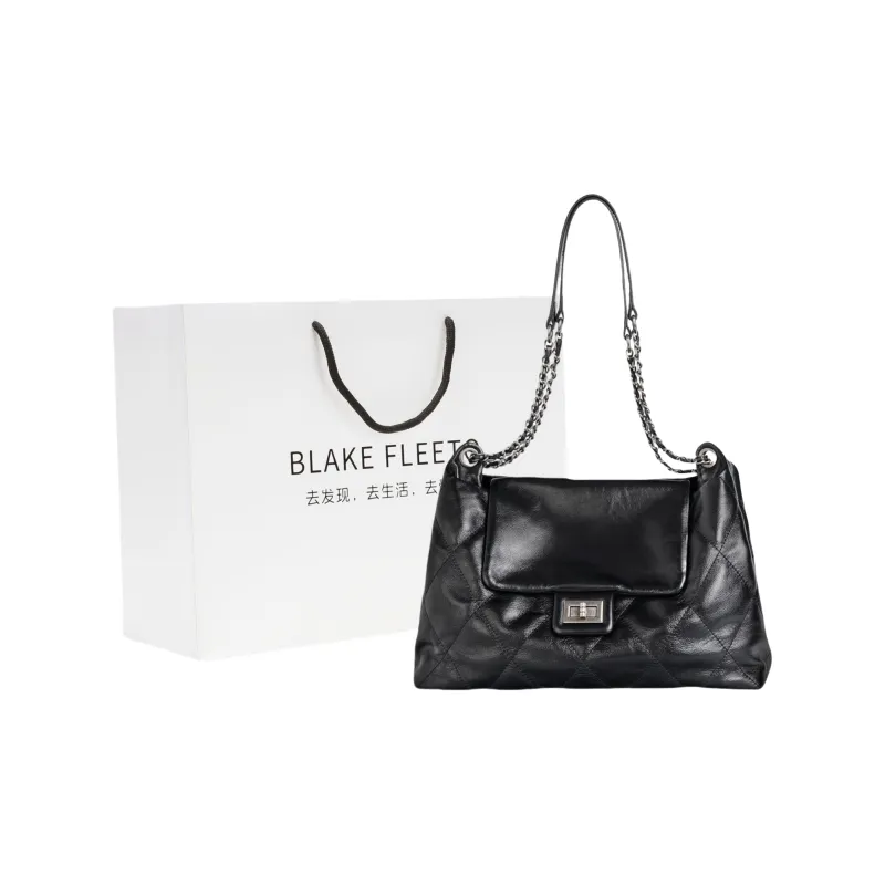 BLAKE FLEETO Cow Leather Hobo Bag Crossbody Bag Shoulder Bag Regular Women's Black-0