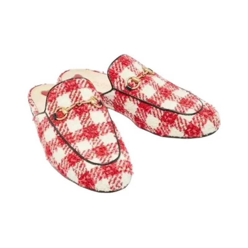 GUCCI Closed Toe Slippers Women's Red-4