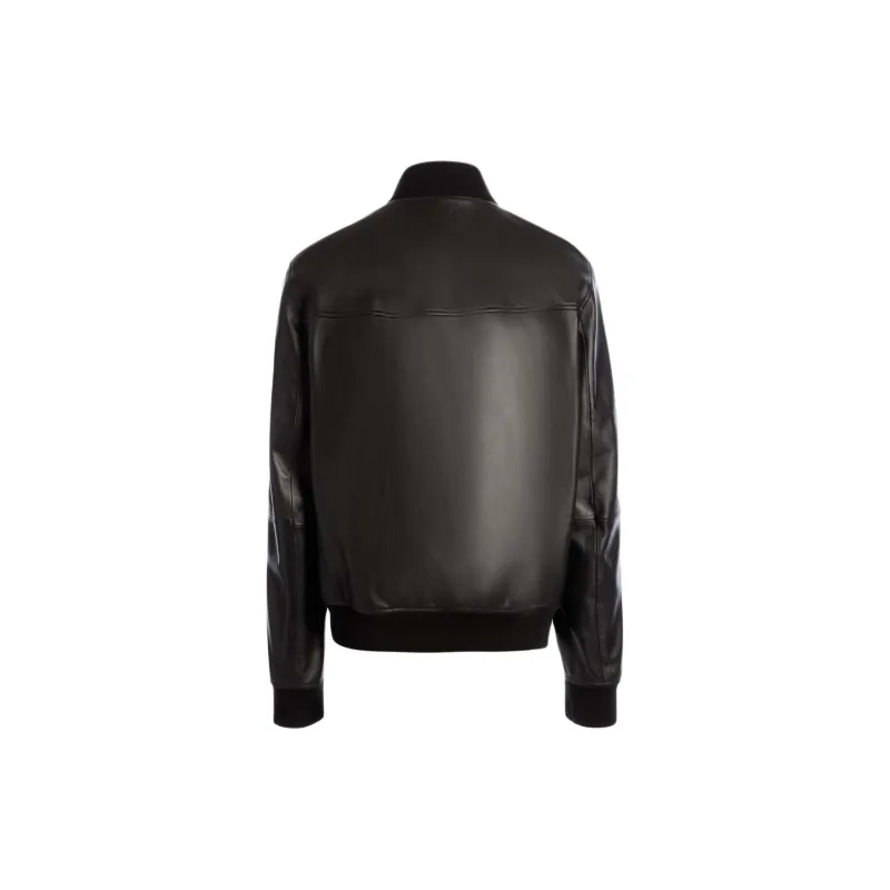 BALLY Rib trimmed Leather Bomber Jacket-1