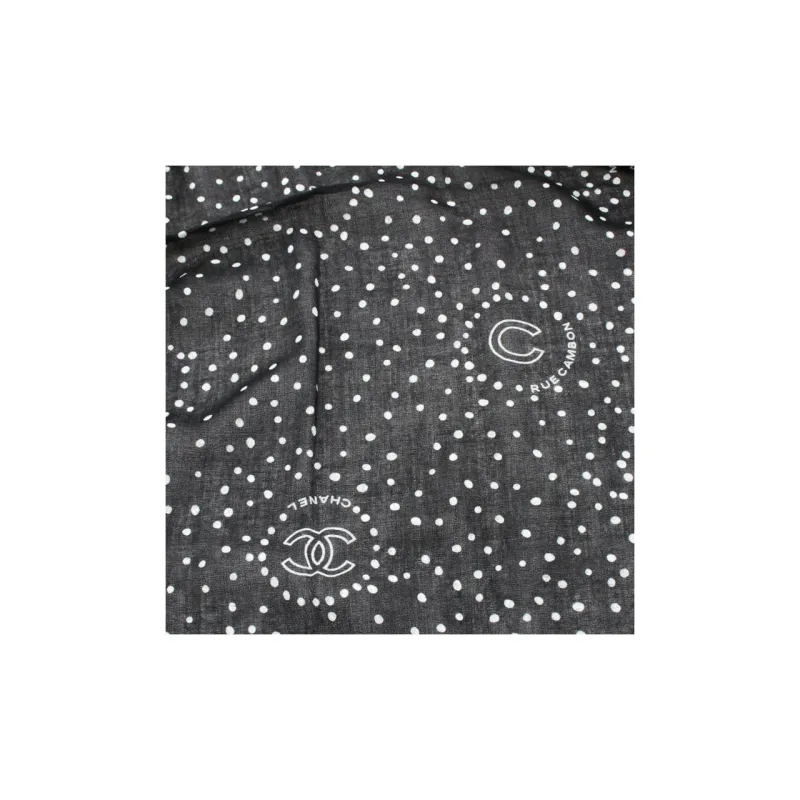CHANEL 1986-1988 CC-print Cashmere Scarf-2