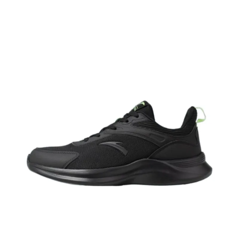 Anta Anti Slip Wear Resistant Low Top Running Shoes Men's Black Neon Green-0