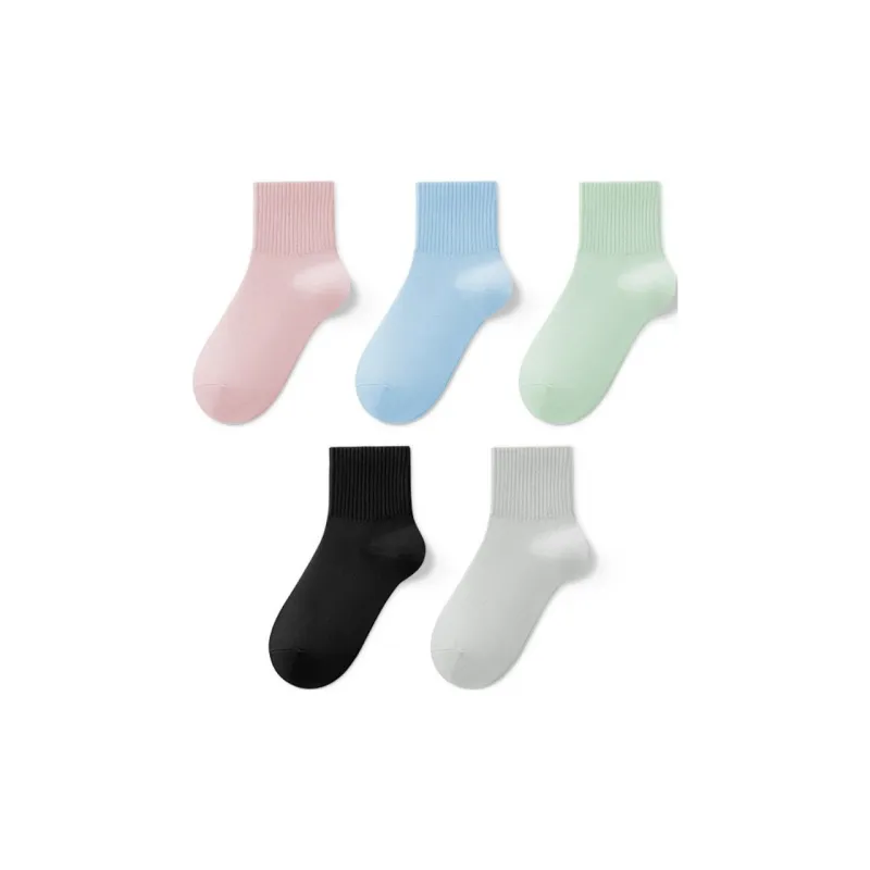 LUCKMEEY Mid Calf Socks Women's 5 Pack-3