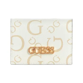 GUESS Coated Canvas Wallet Mini Women's White