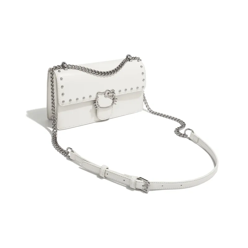 MESUCA Sanrio Collaboration Kitty Series PU Shoulder Bag Regular Women's White/Black/Brown-3