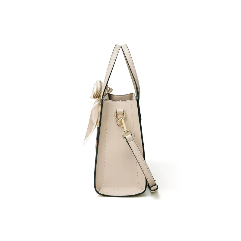 RED DRAGONFLY Cow Leather One Shoulder Handbag Medium Size Women's Light Apricot-3