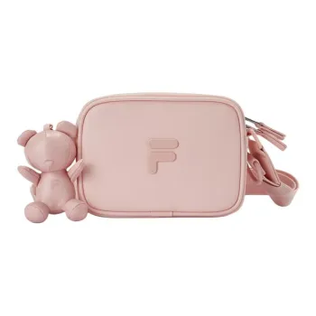 FILA FUSION Polyurethane Cute Bear Shoulder Bag, Crossbody Bag Regular Women's Cream Pink
