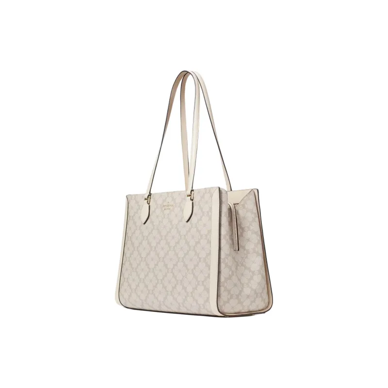 Kate Spade PVC Tote Bag, Shopping Bag, Handbag, Shoulder Bag Women's Dark Beige Multicolor-1